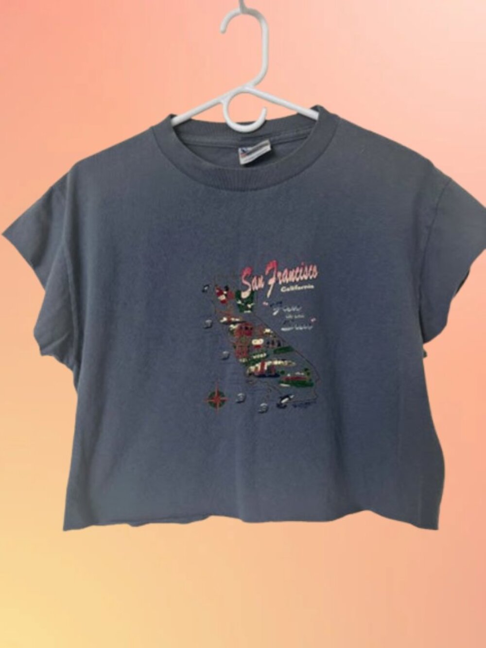 Custom Cropped Vintage San Francisco / California T-Shirt